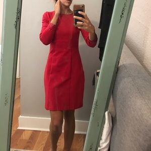 3/4 sleeve bright red work dress!